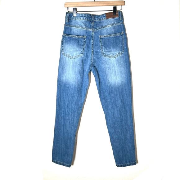 Nasty Gal light wash distressed skinny jeans size 8 B88 - Picture 4 of 4